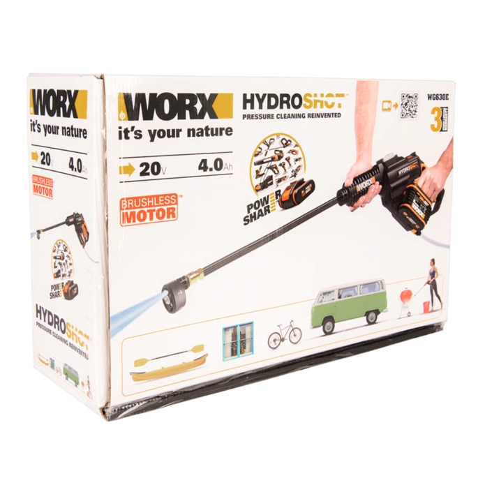 Мойка высокого давления бесщеточная WORX WG630E 20V (24бар) аккумуляторная