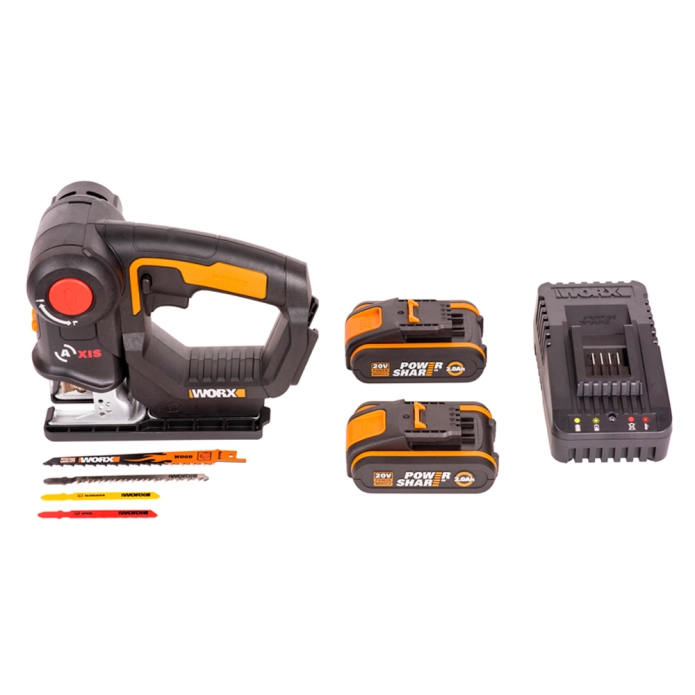 Лобзик-сабельная пила 2 в 1 WORX Axis WX550 20V, щеточный аккумуляторный
