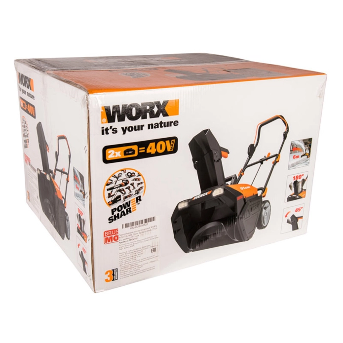 Снегоуборщик WORX WG471E 40V 50см бесщеточный аккумуляторный