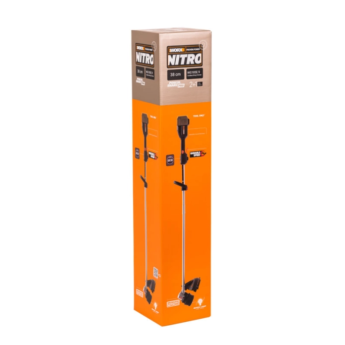 Триммер WORX NITRTO WG185E.9 40V (38см) бесщеточный аккумуляторный