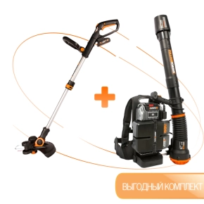 Аккумуляторная воздуходувка WORX WG572Е + в подарок триммер аккумуляторный WORX WG163E.2