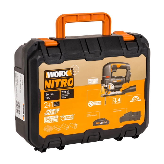 Лобзик WORX W542 20V, бесщёточный аккумуляторный 