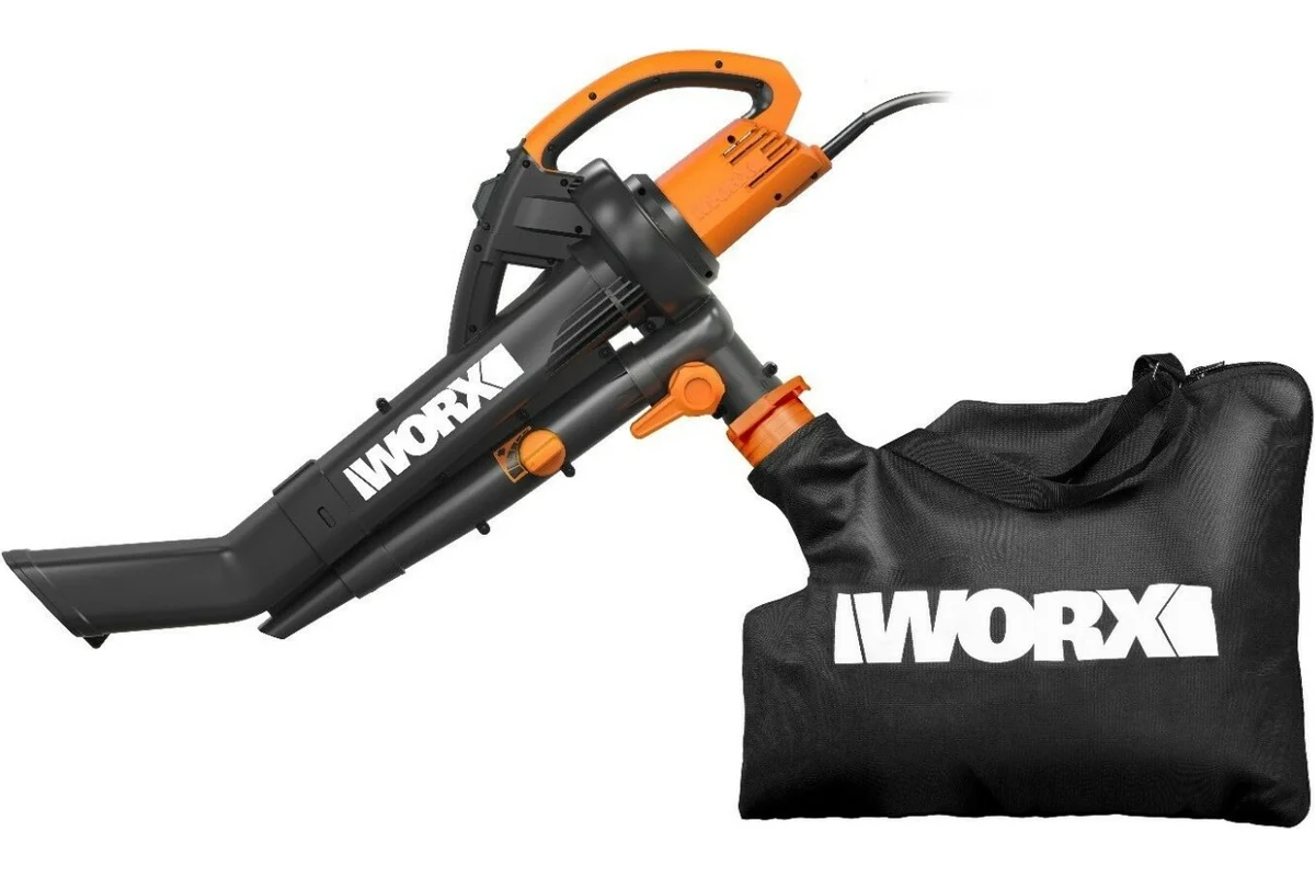 Воздуходувка садовый пылесос WORX WG505E 220V (335км/ч) электрическая