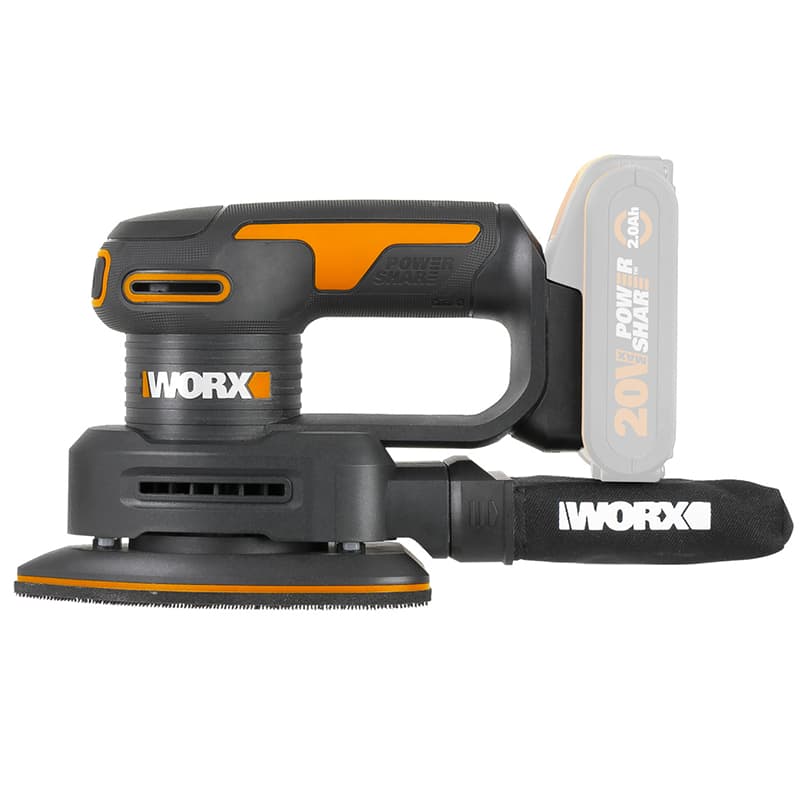 Виброшлифмашина WORX WX822.9 20V (50Вт) аккумуляторная