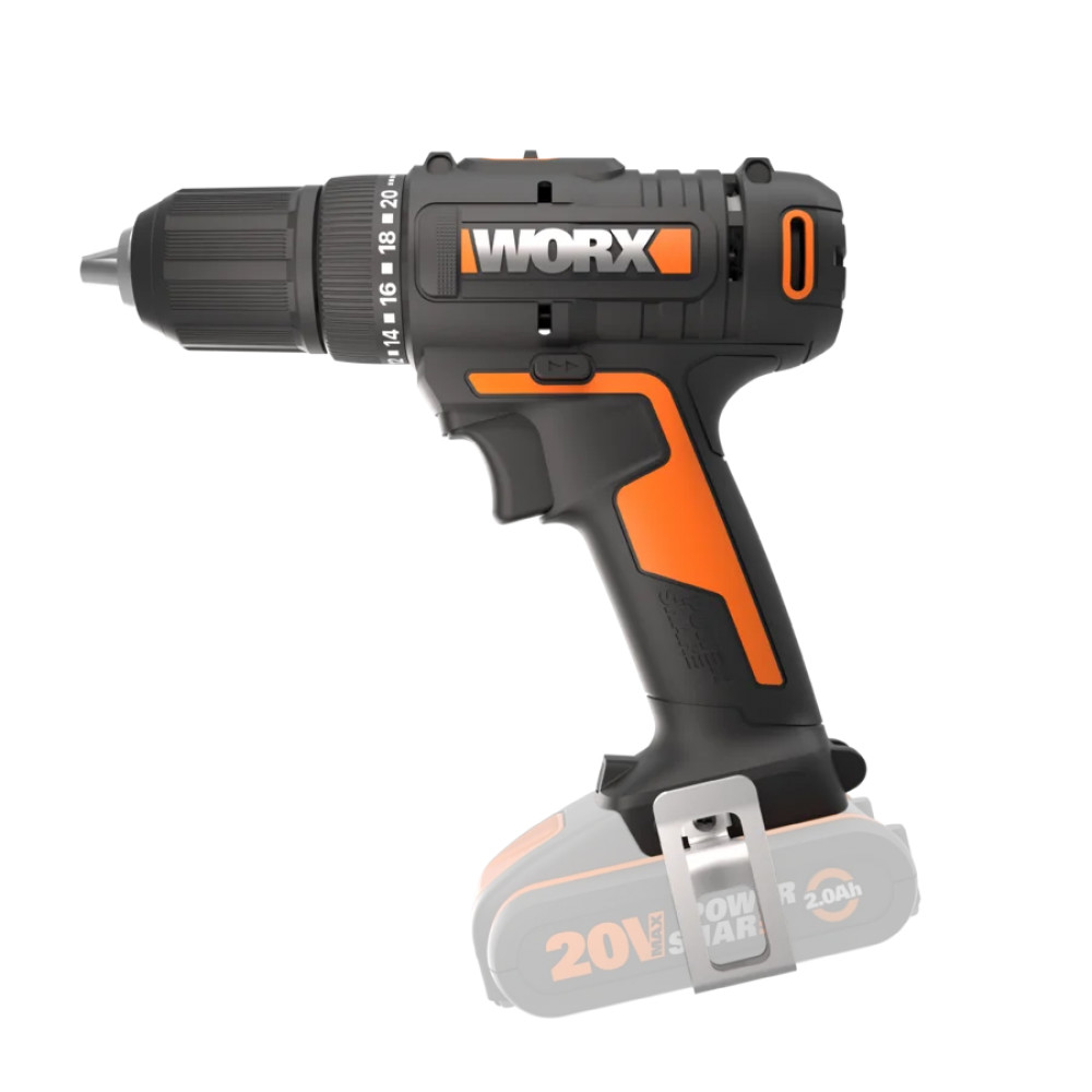 Дрель-шуруповерт WORX WX1089 20V 45Hм аккумуляторная без АКБ и ЗУ