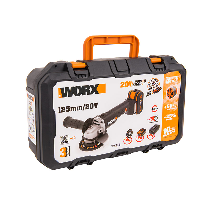 Угловая шлифмашина (болгарка) WORX WX812 20V (125мм) аккумуляторная