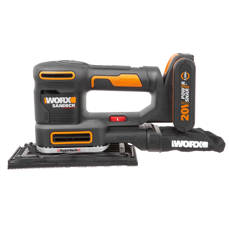 Виброшлифмашина WORX WX820 20V (50Вт) аккумуляторная