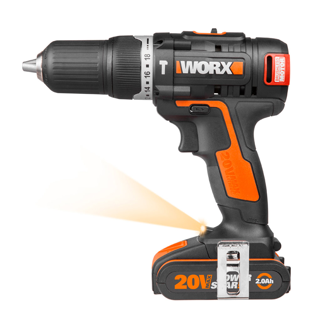 Дрель-шуруповерт ударная WORX WX3673 20V 40Нм аккумуляторная бесщеточная