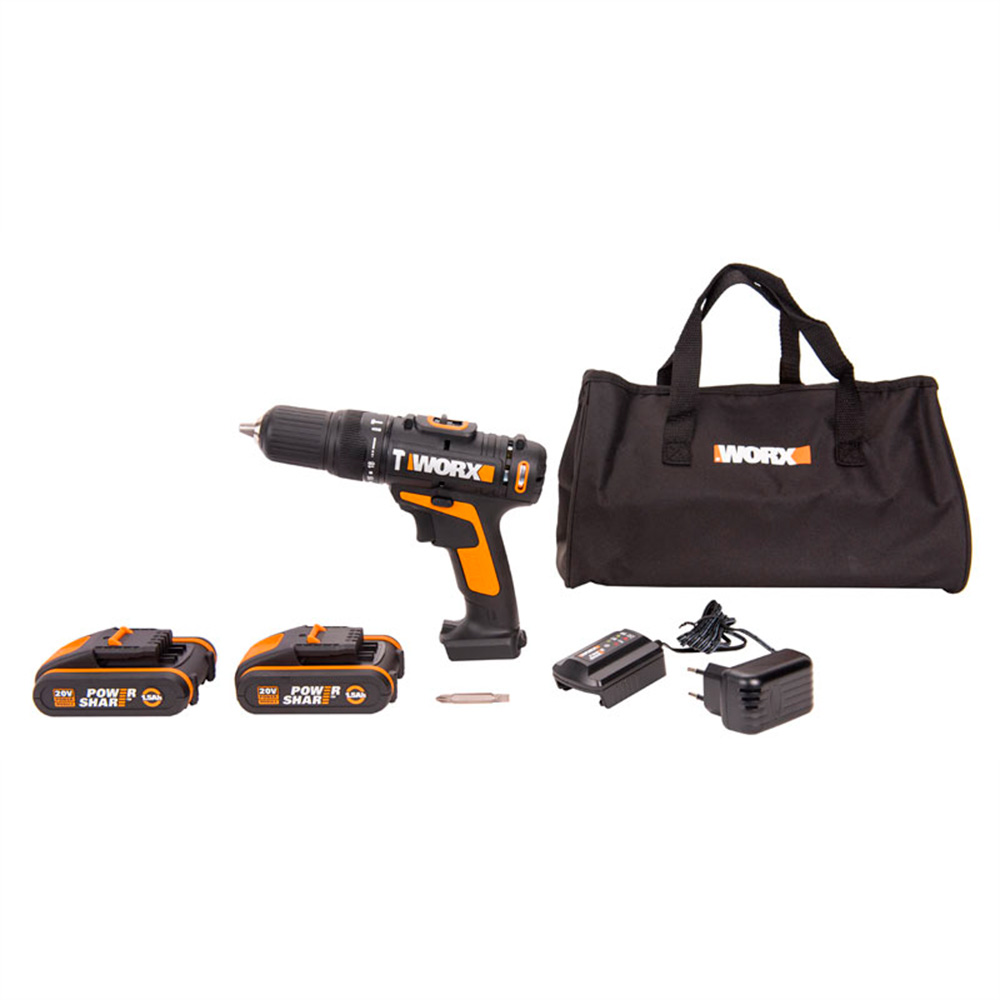 Дрель-шуруповерт ударная WORX WX3713 20V 40Нм аккумуляторная