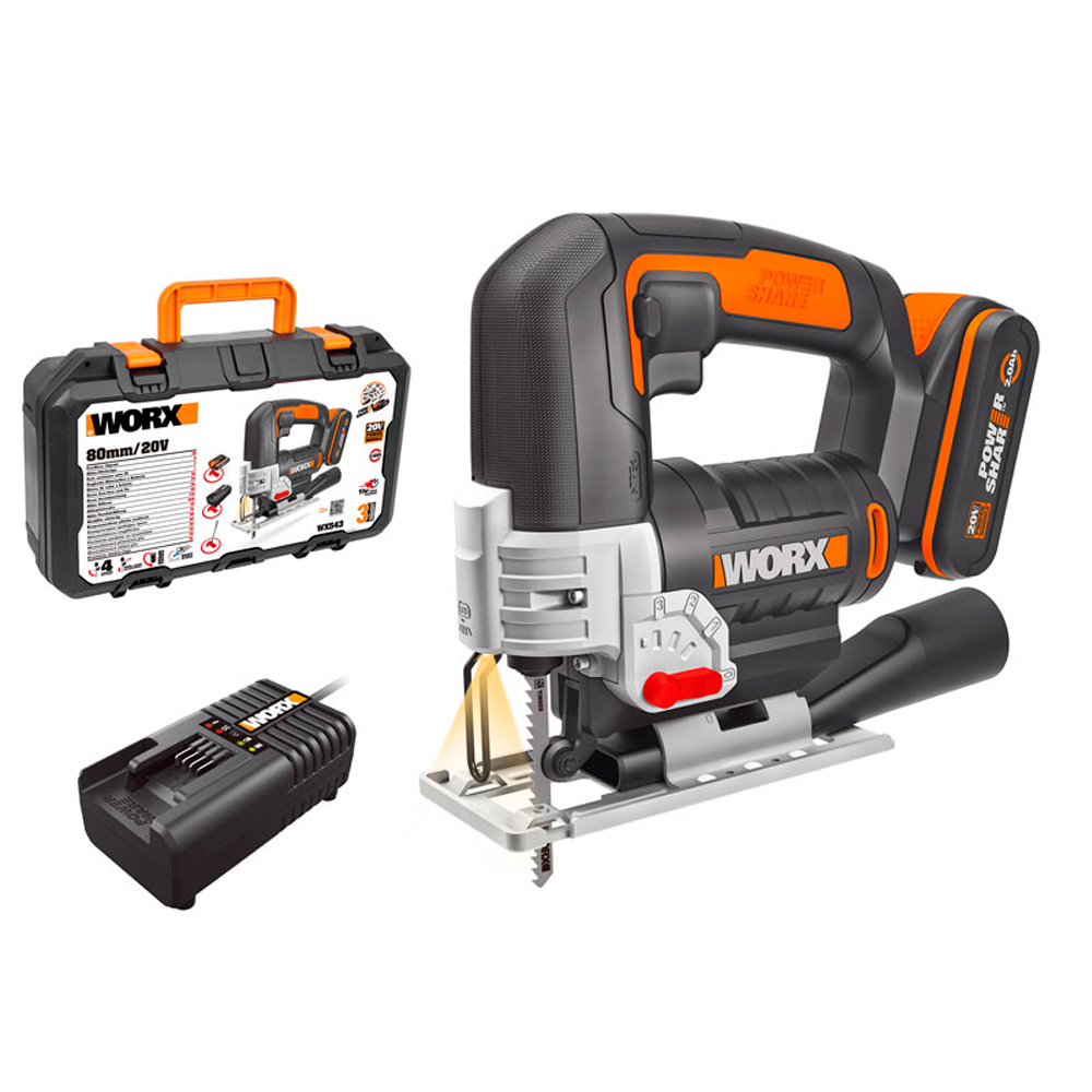 Лобзик WORX WX543 20, щеточный аккумуляторный