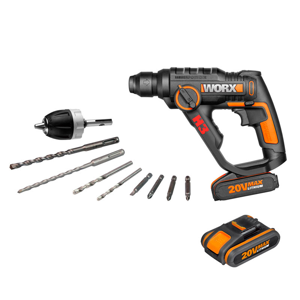 Перфоратор WORX WX390.1 20V 900Вт (1.2дж) аккумуляторный