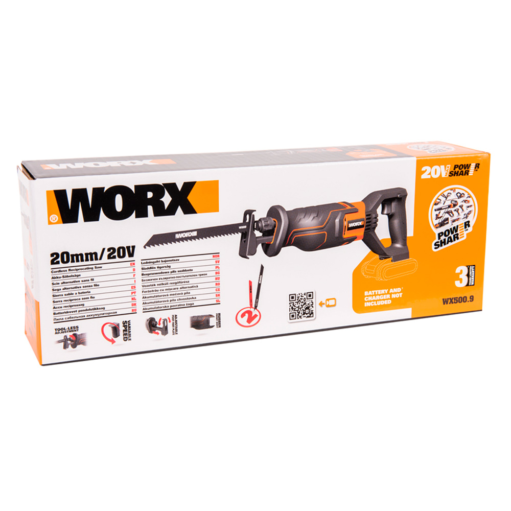 Сабельная пила WORX WX500.9 20V аккумуляторная