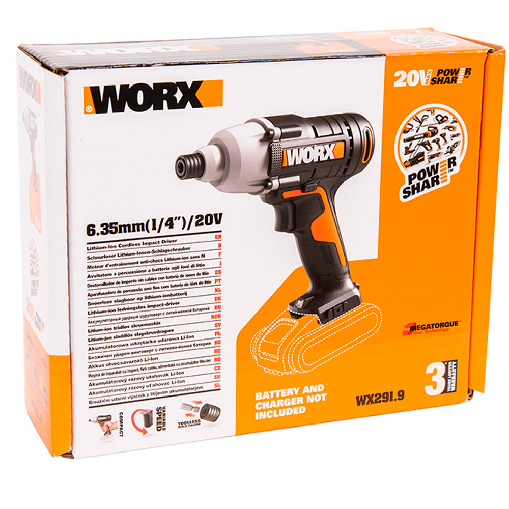 Винтоверт ударный WORX WX291.9 20V (170Нм) аккумуляторный