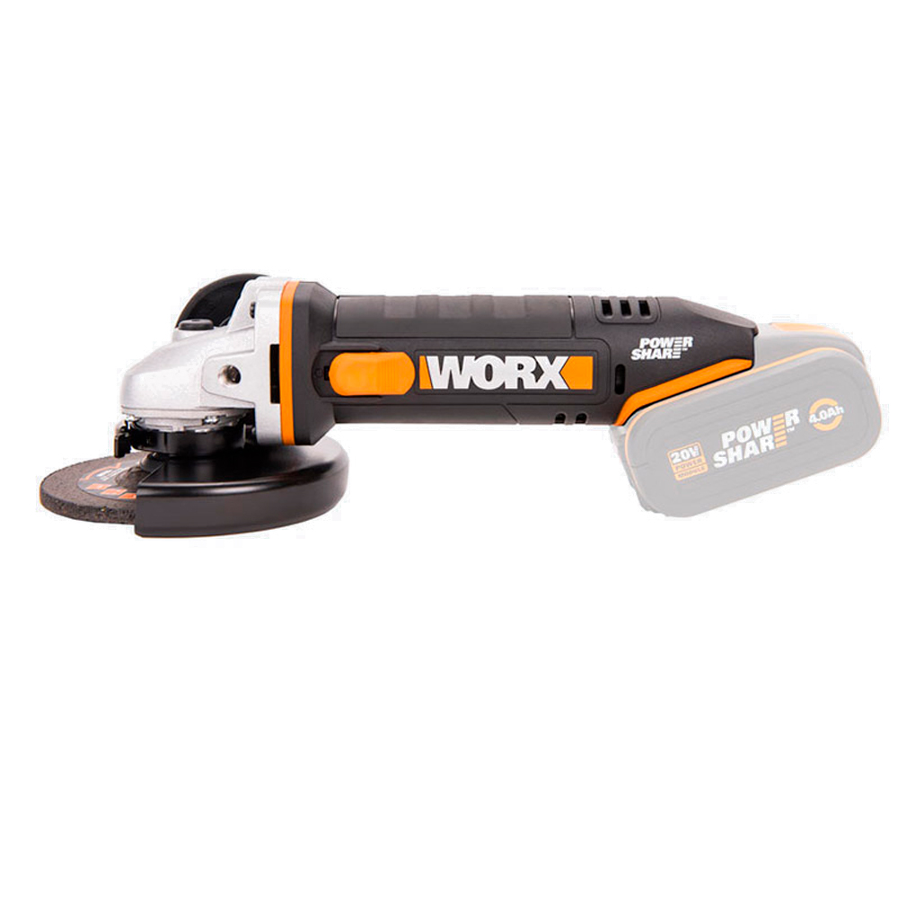 Угловая шлифмашина (болгарка) WORX WX803.9 20V (125мм) аккумуляторная