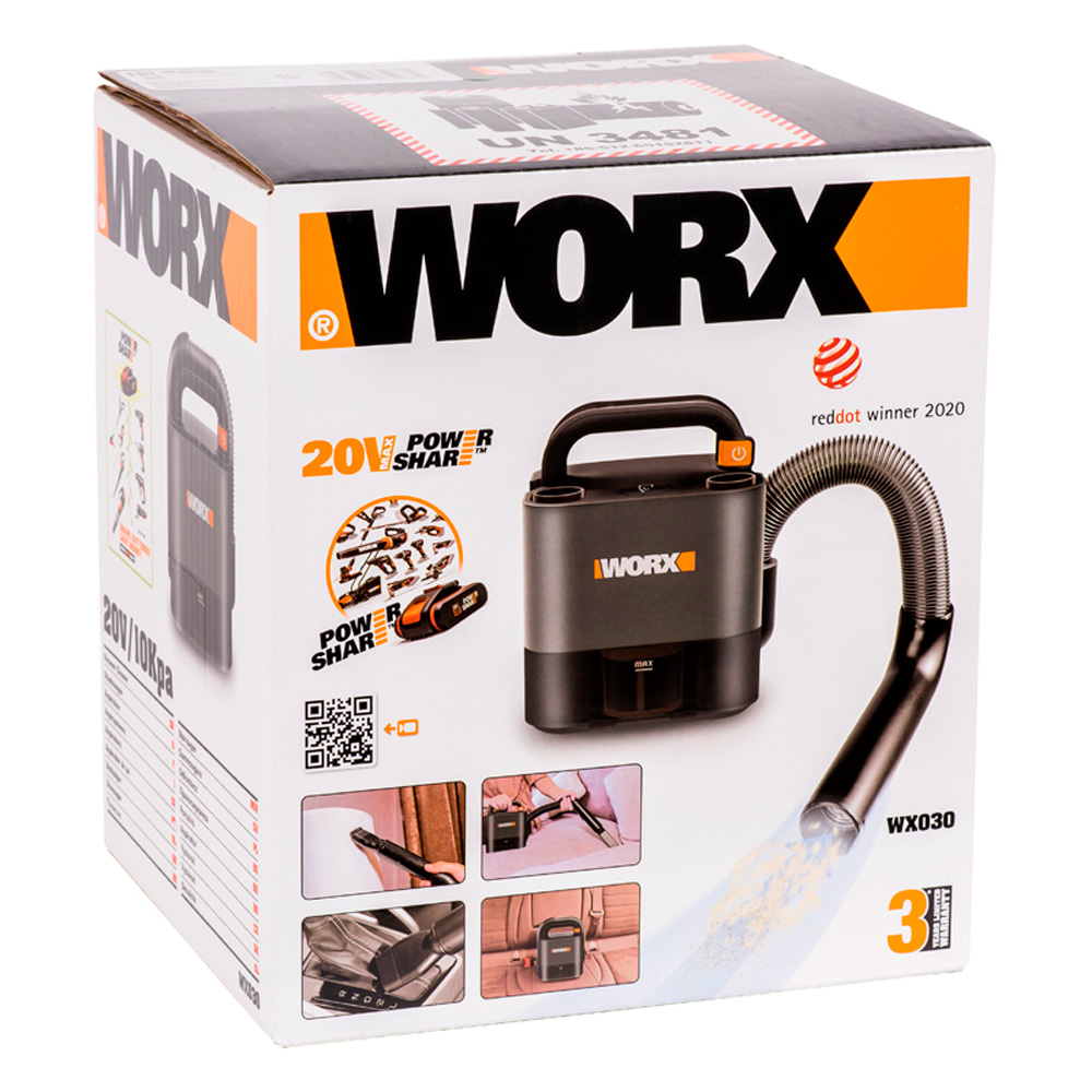 Пылесос для автомобиля WORX WX030 20V аккумуляторный