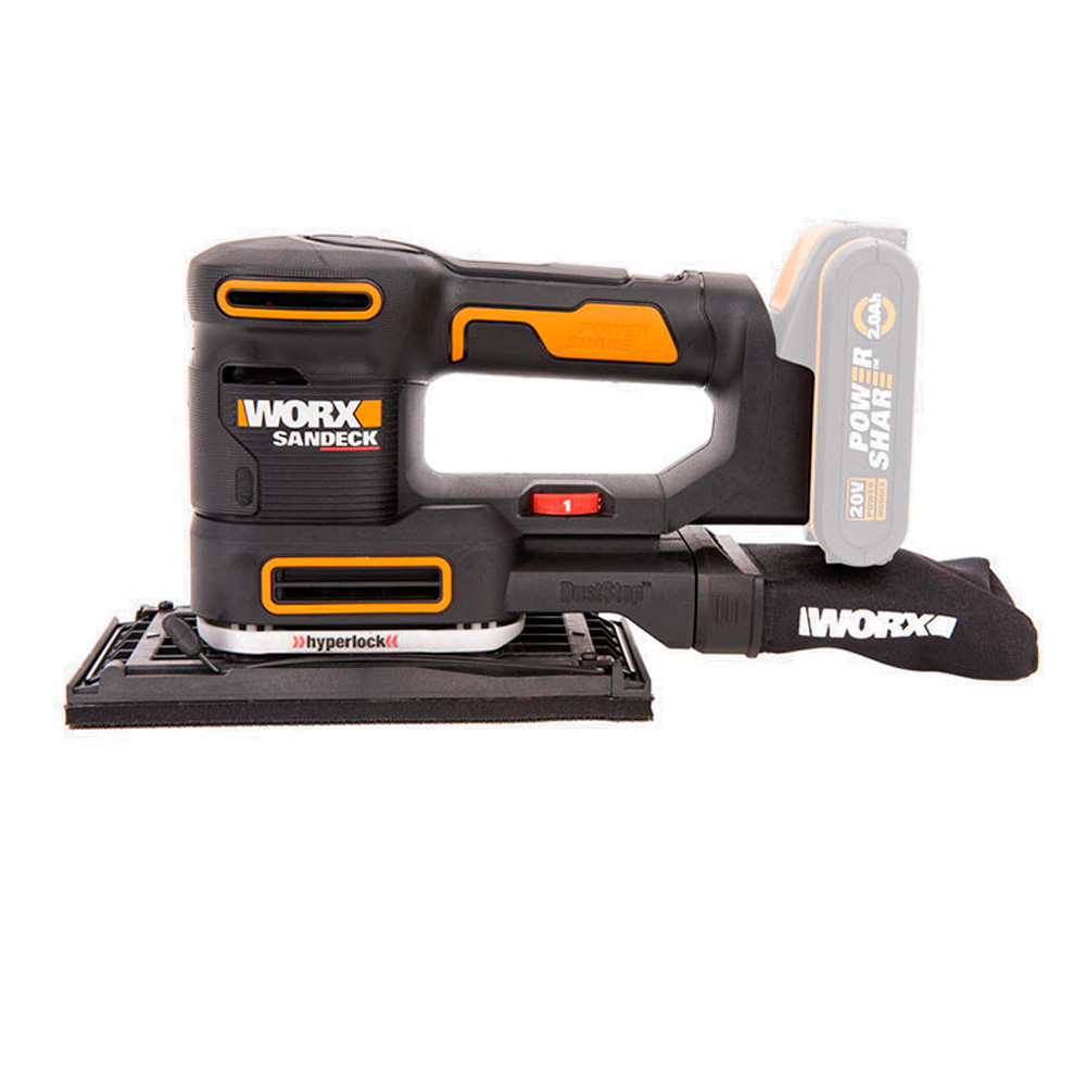 Виброшлифмашина WORX WX8209 20V 50Вт аккумуляторная